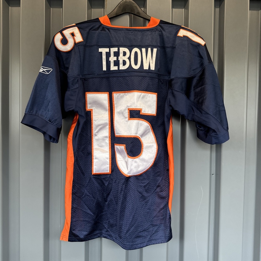 NWT Reebok NFL On-Field Denver Broncos #15 Tim Tebow Blue/Orange Jersey Mens 48